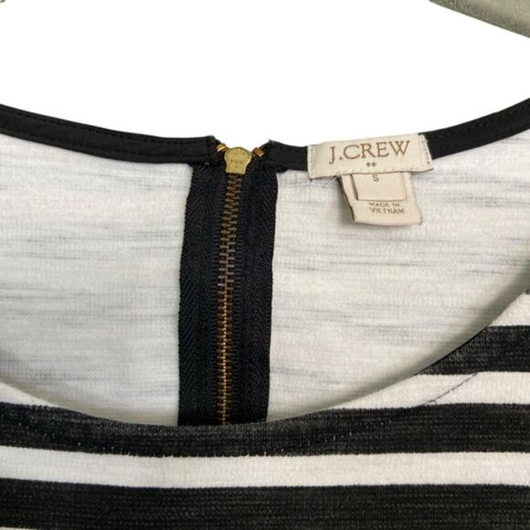 J Crew Striped Ponte Shift Knee Length Short Sleeve Dress Small - Picture 12 of 12